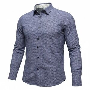 John Lennon Button Down Shirt Mens XL Blue Excellent Geometric Print Long Sleeve